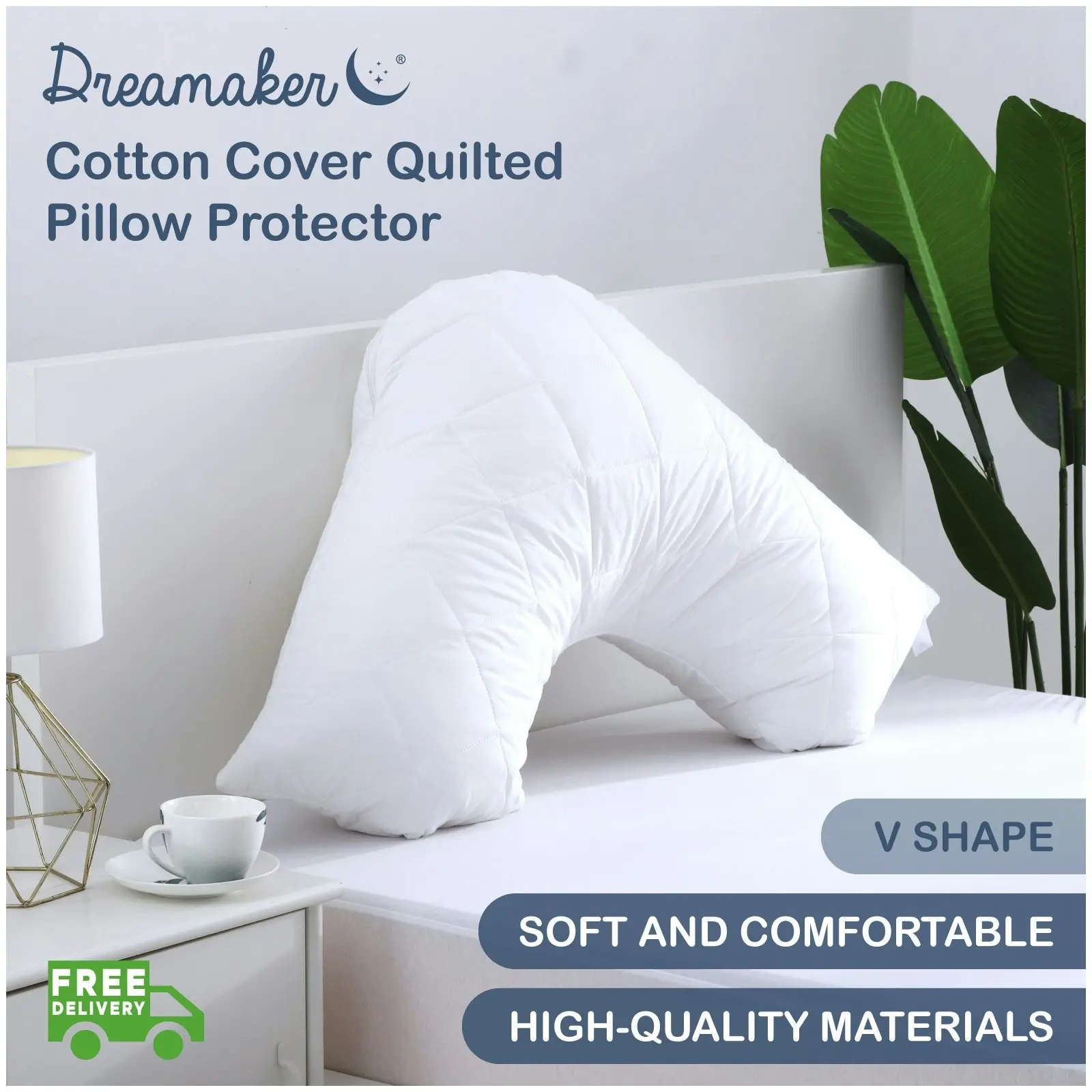 9009517 Dreamaker V shape quilted pillow protector