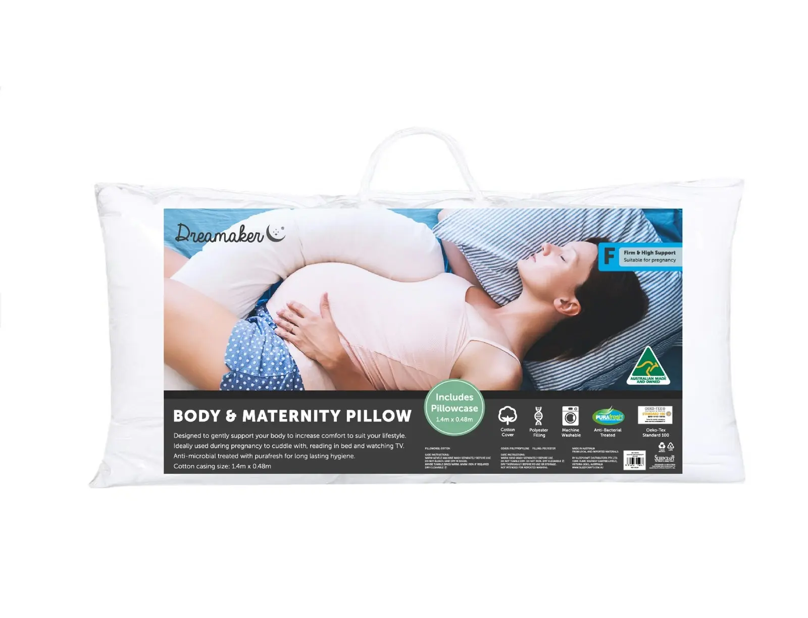 Dreamaker Australian Made Supportive Body & Maternity Pillow