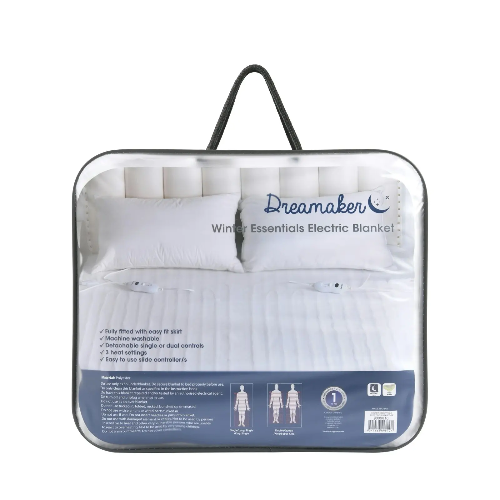 Dreamaker Washable Electric Blanket King Bed