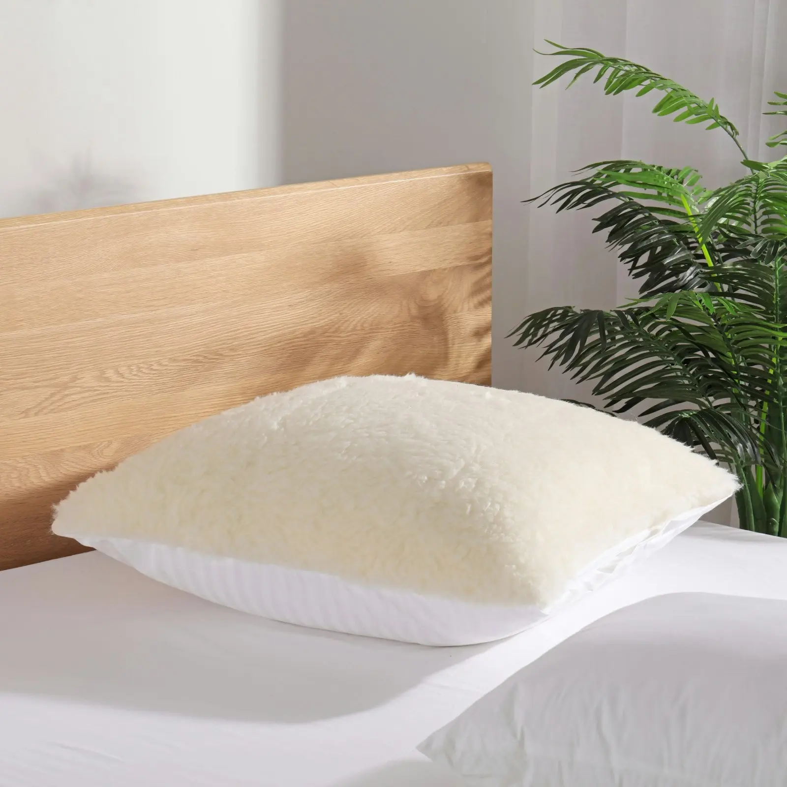 Dreamaker Wool Pillow Protector Natural European 65x65cm