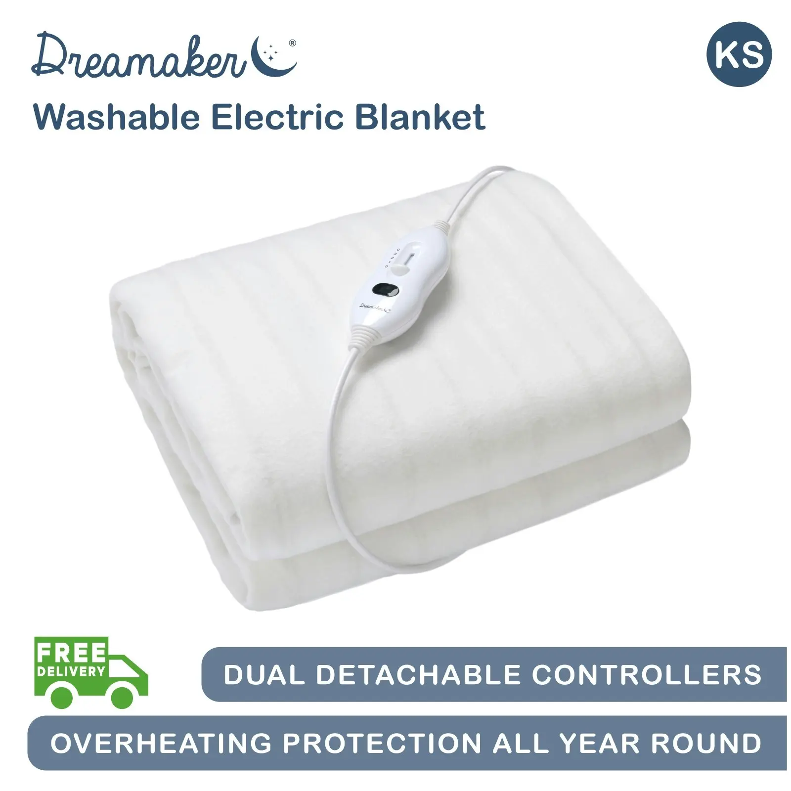 Dreamaker Washable Electric Blanket King Single Bed