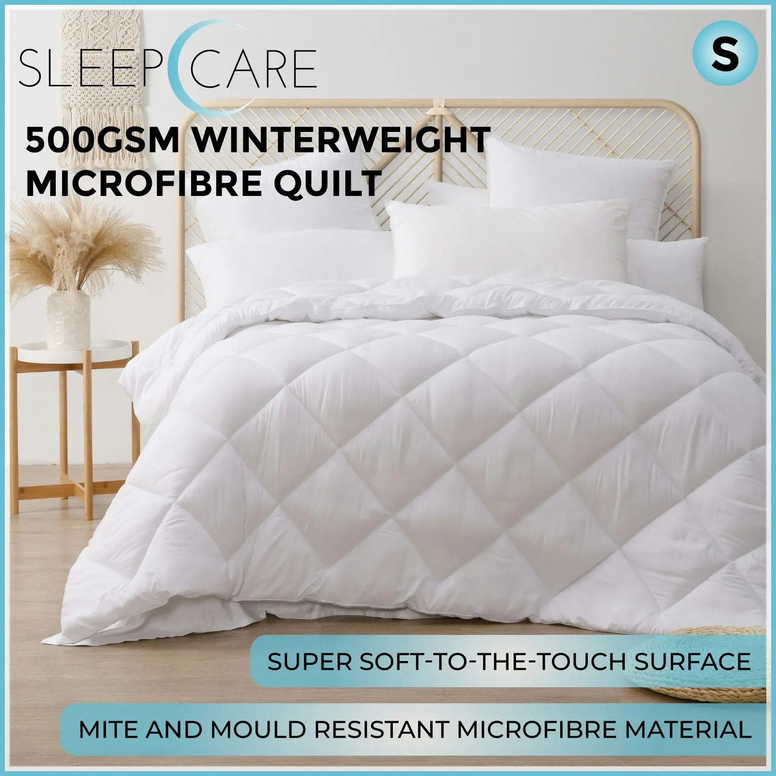 Sleepcare 500GSM Winterweight Microfibre Quilt Single Bed