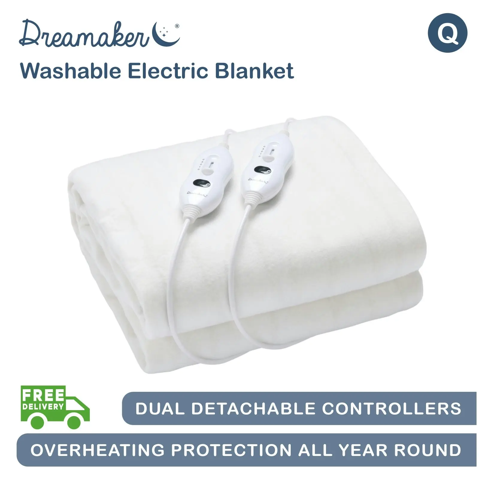 Dreamaker Washable Electric Blanket Queen Bed