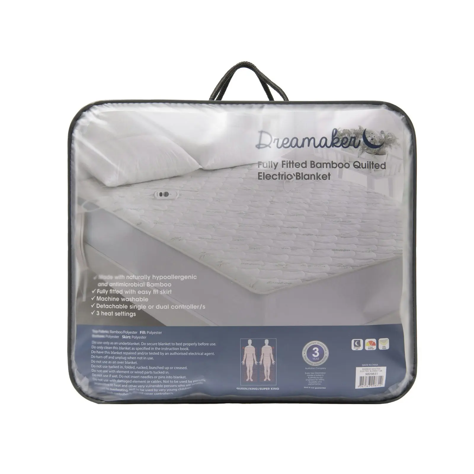 Dreamaker Bamboo Quilted Electric Blanket - Super King Bed