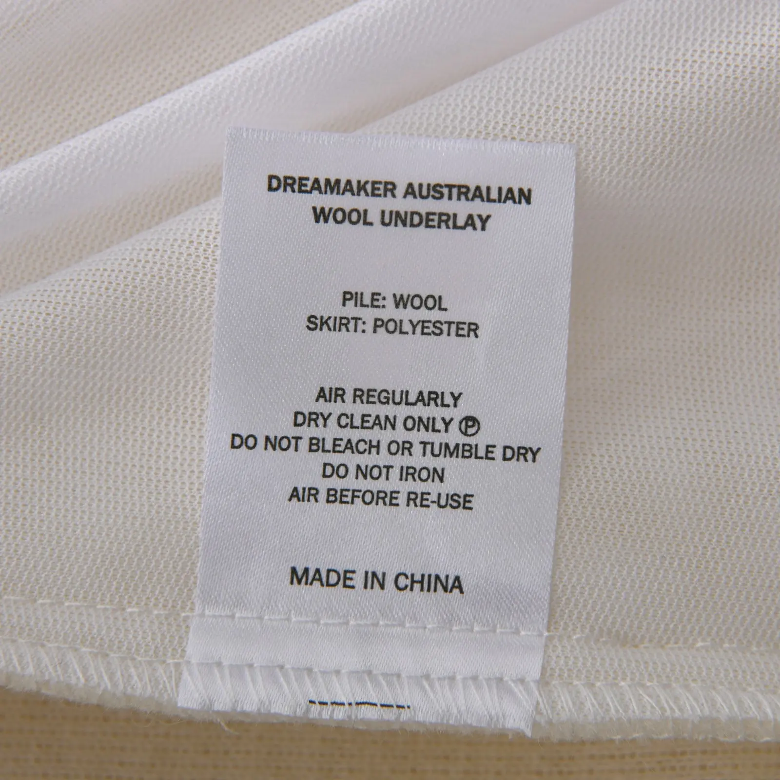 Dreamaker 300GSM Wool Fleece Mattress Underlay Single Bed