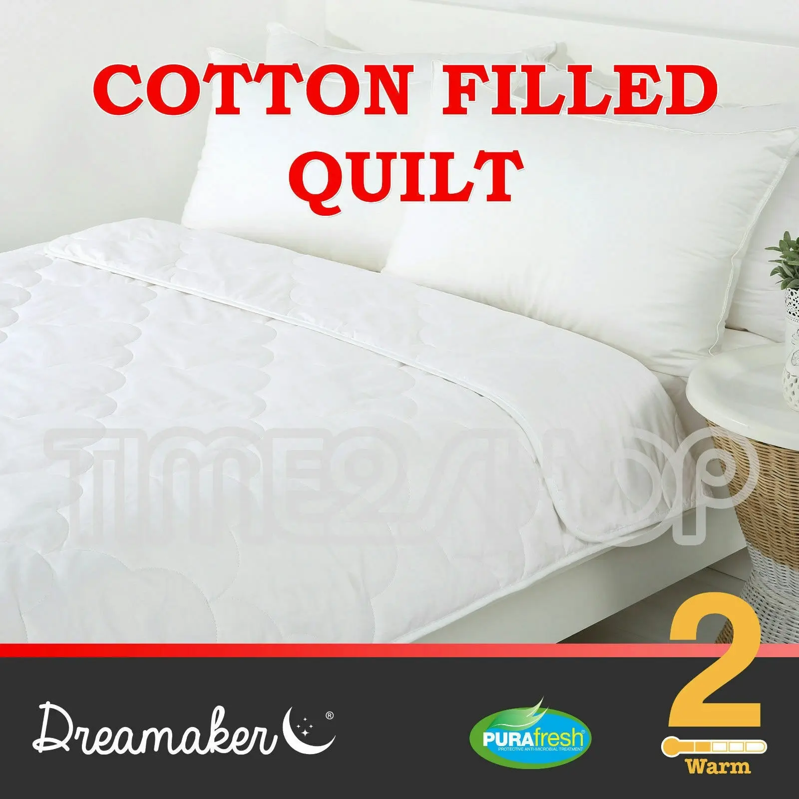 Dreamaker All Season 100% Cotton Quilt Single Bed