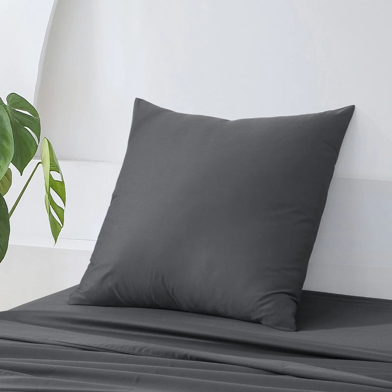 ESSN 500TC Cotton Sateen Euro Pillowcase Charcoal