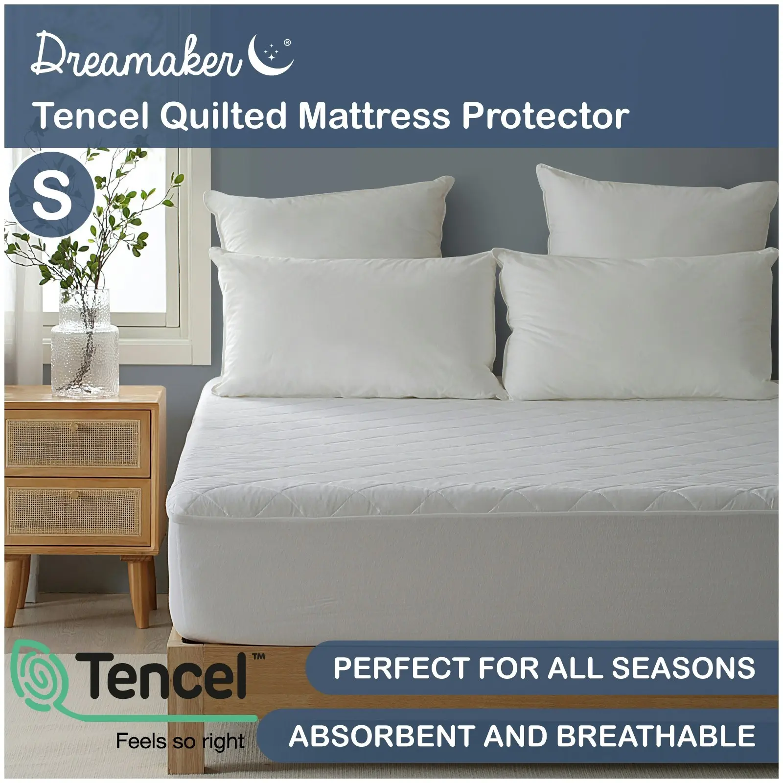 Dreamaker Tencel Mattress Protector Single Bed