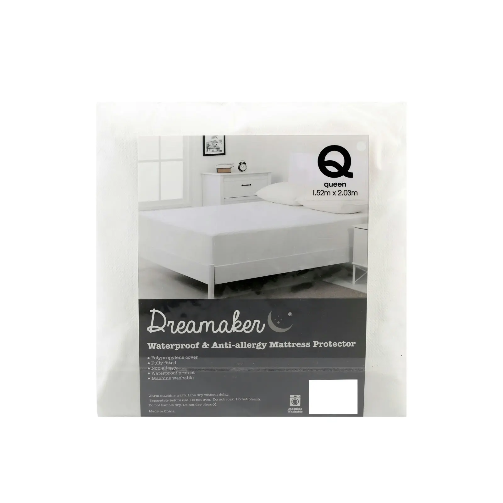 Dreamaker Stain Resistant Waterproof Mattress Protector Queen Bed