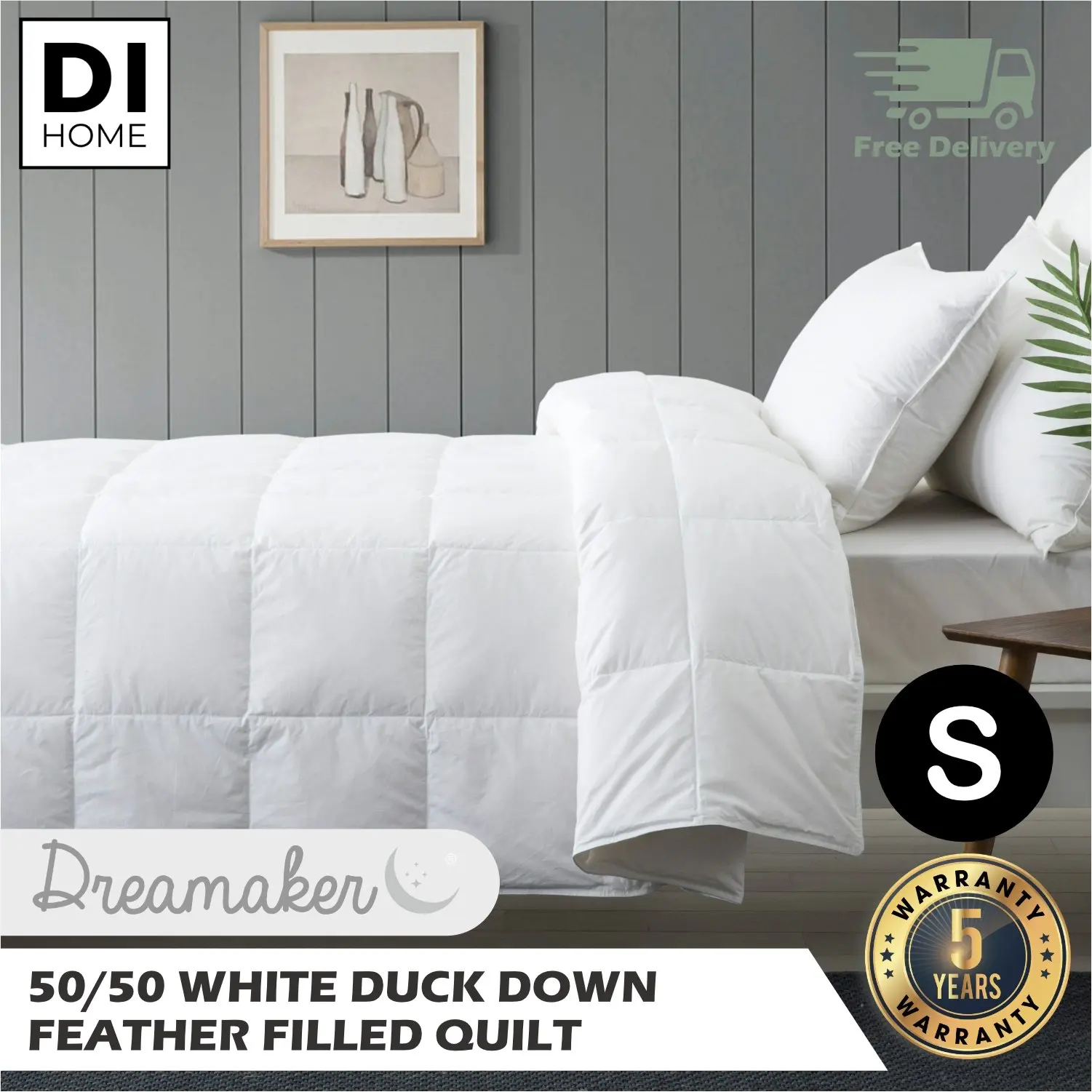 Dreamaker 50/50 Lightweight Duck Down & Feather Quilt - Single Bed