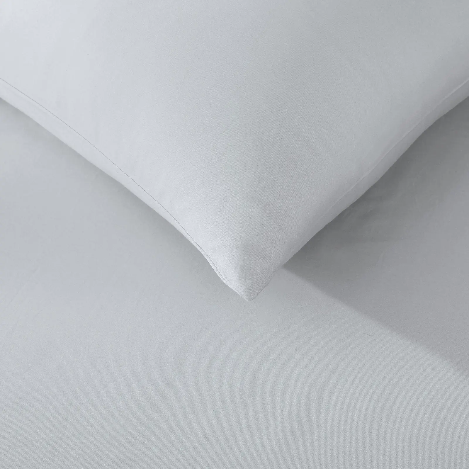 ESSN 500TC Cotton Sateen Standard Pillowcase Silver (Twin Pack)