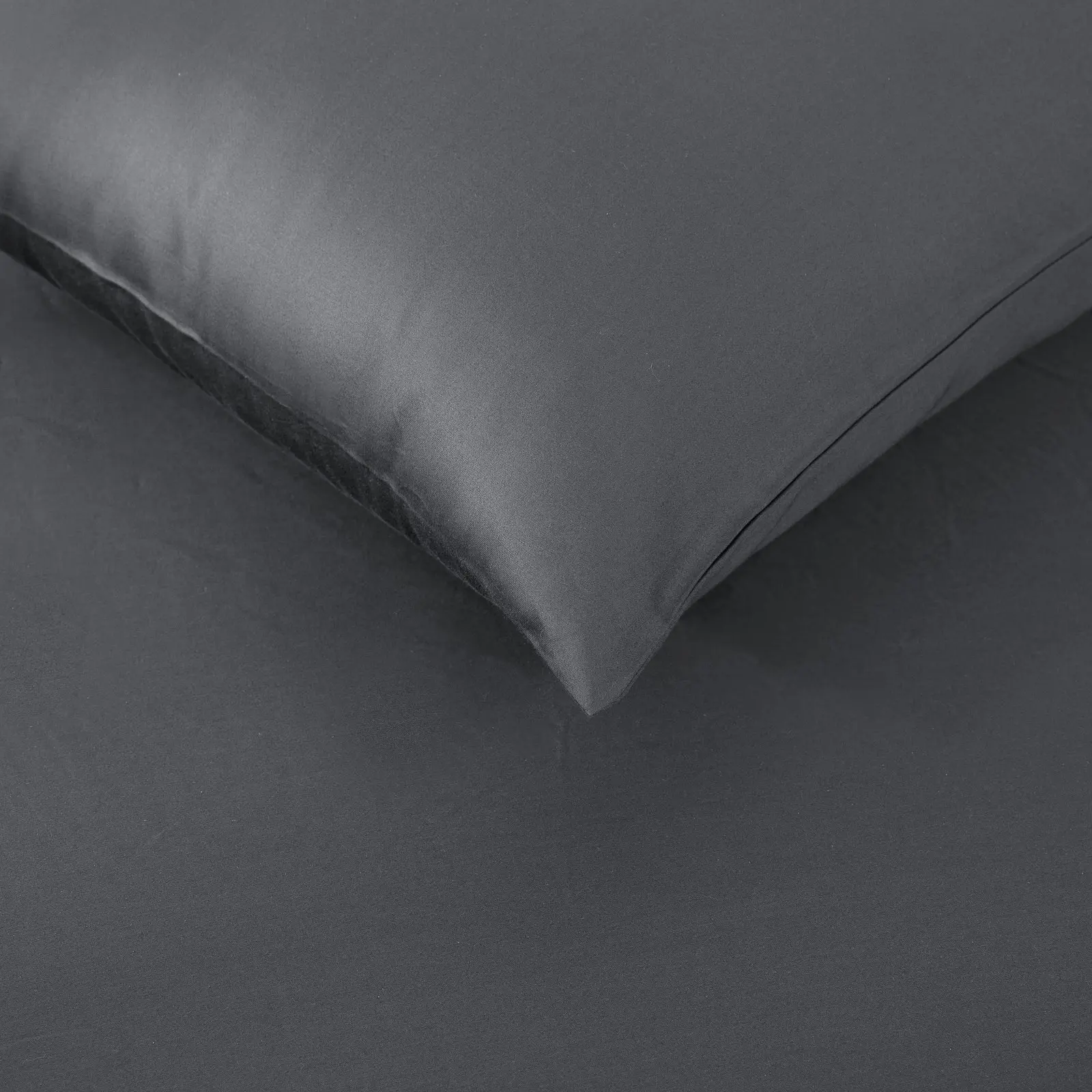 ESSN 500TC Cotton Sateen Standard Pillowcase Charcoal (Twin Pack)