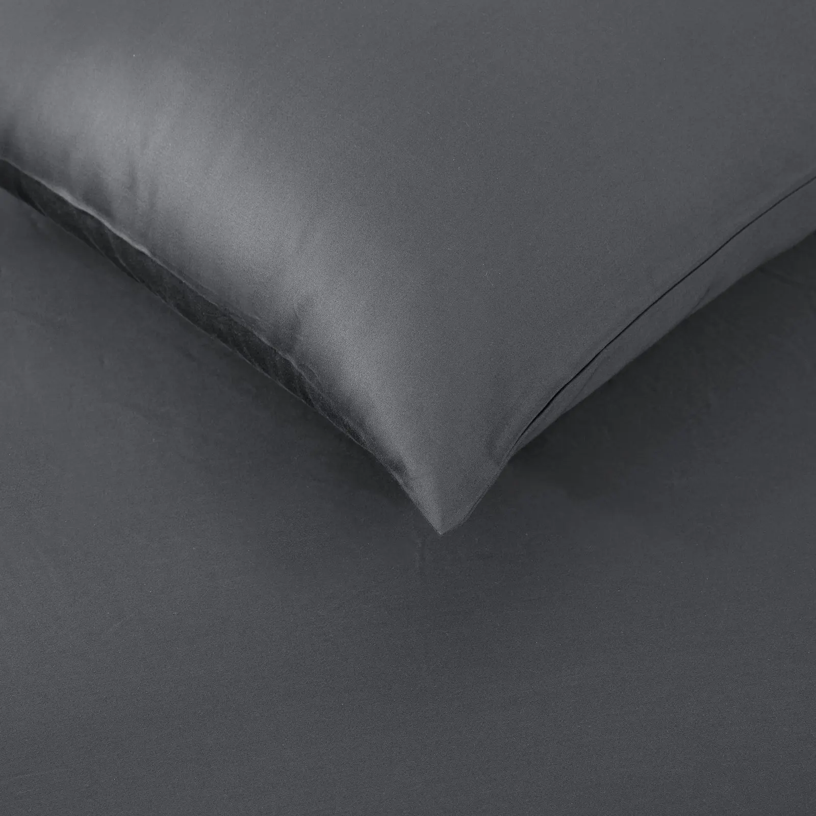 ESSN 500TC Cotton Sateen King Pillowcases Charcoal (Twin Pack)