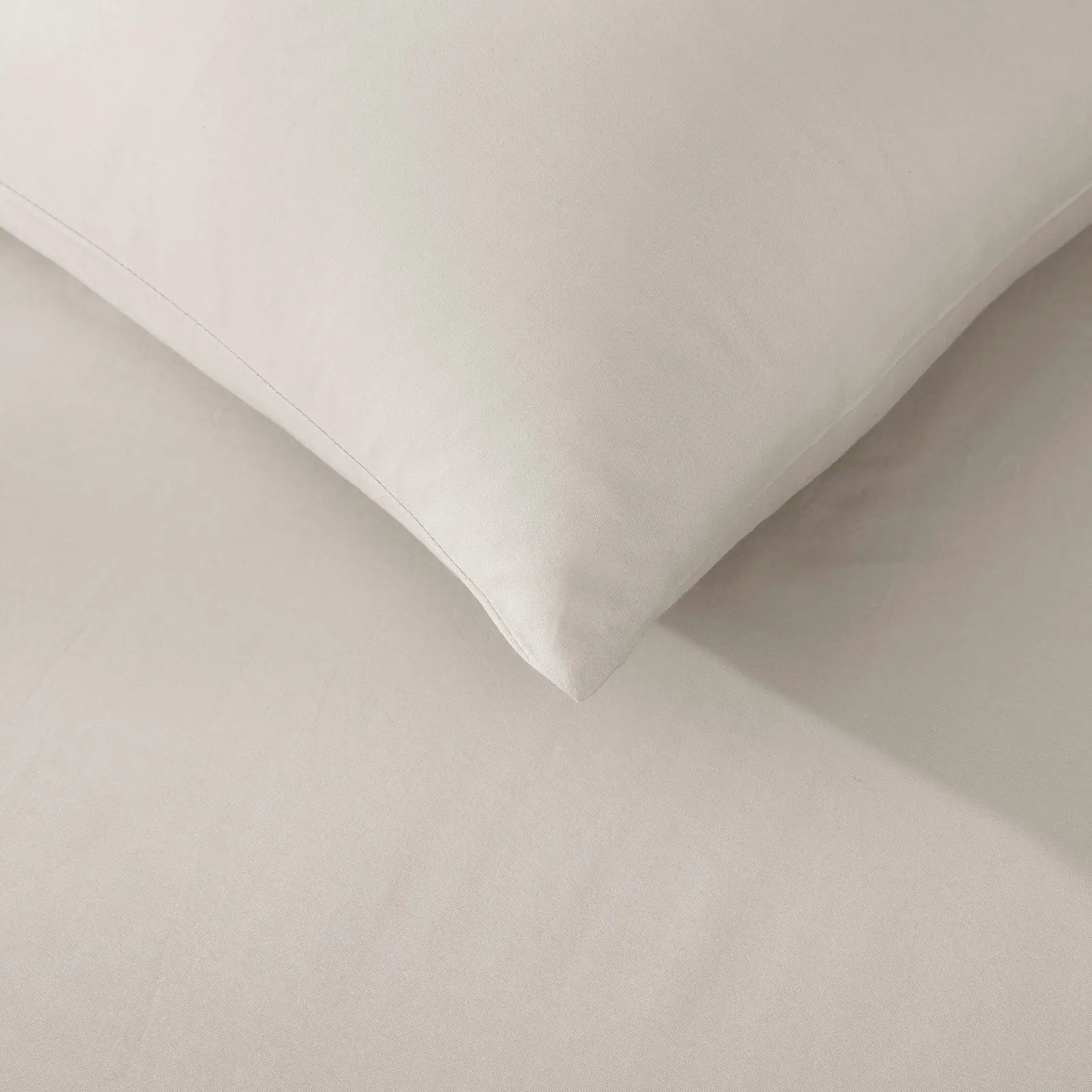 ESSN 500TC Cotton Sateen Standard Pillowcase Stone (Twin Pack)