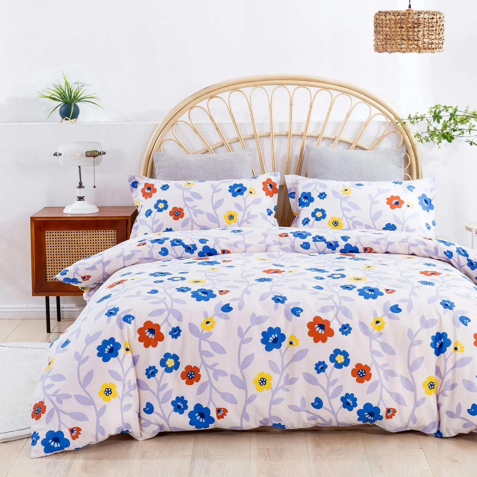 Dreamaker Printed Quilt Cover Set Summer Single Bed