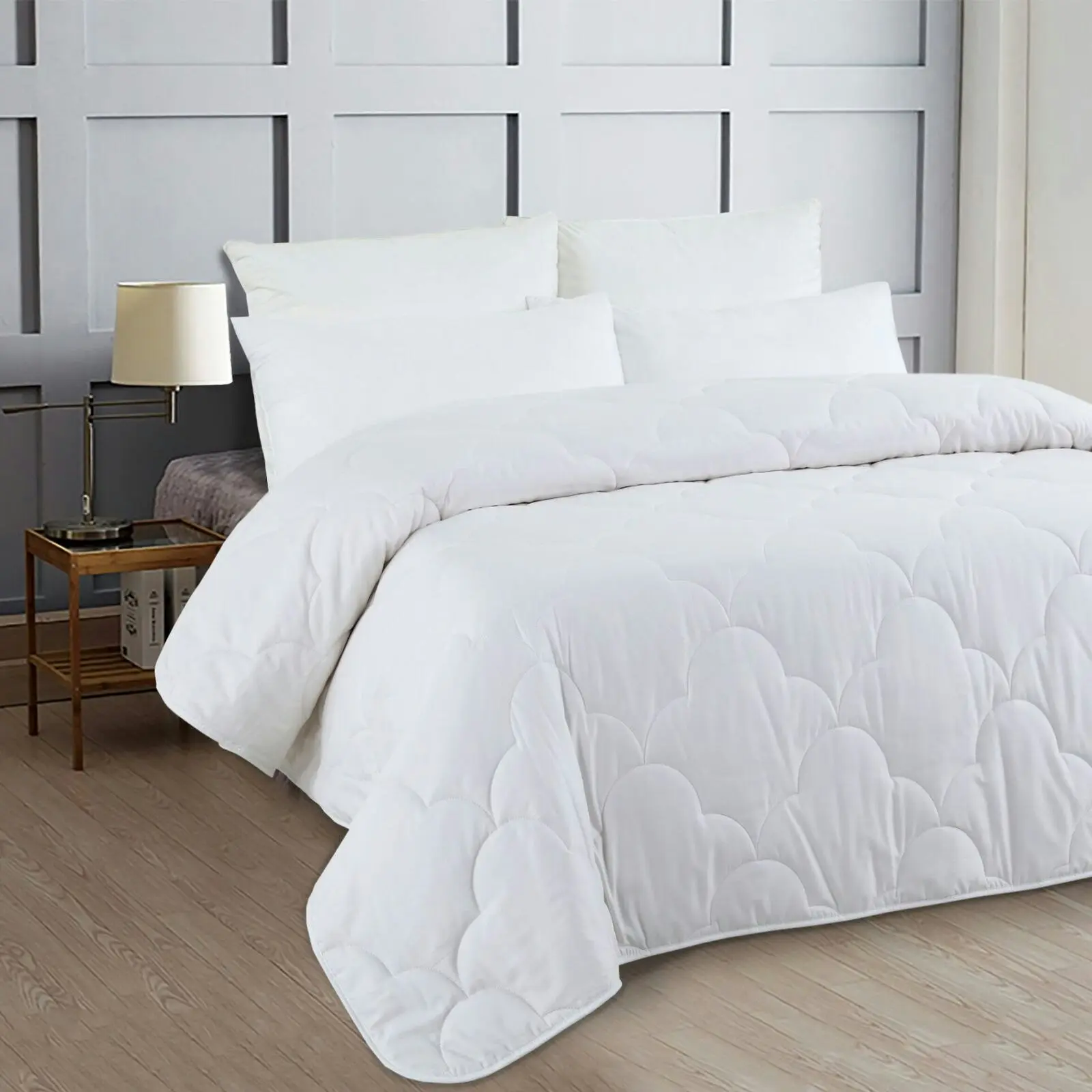 Natural Home Winter Cotton Quilt 450gsm White Queen Bed