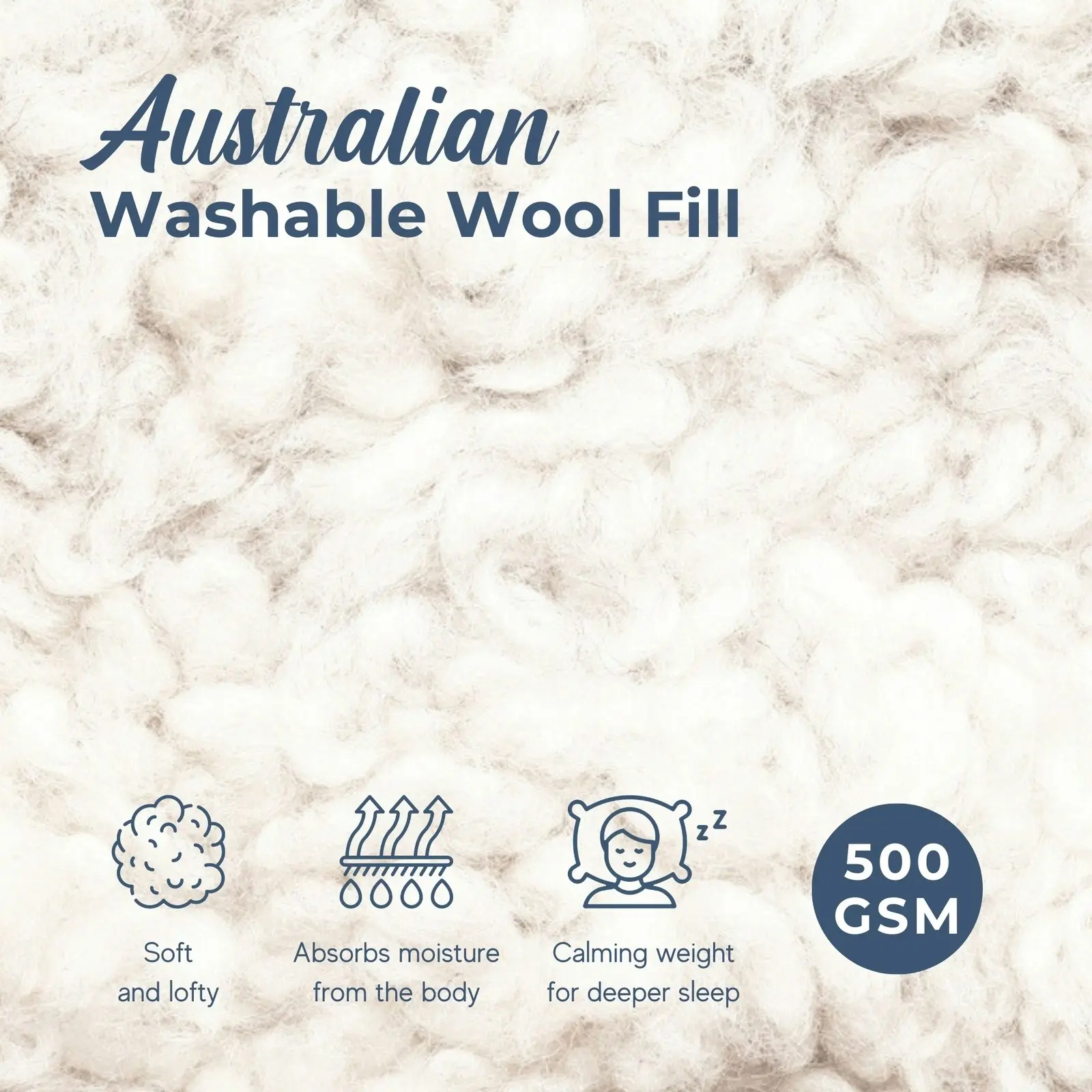 Dreamaker 500GSM Australian Washable Wool Quilt Single Bed