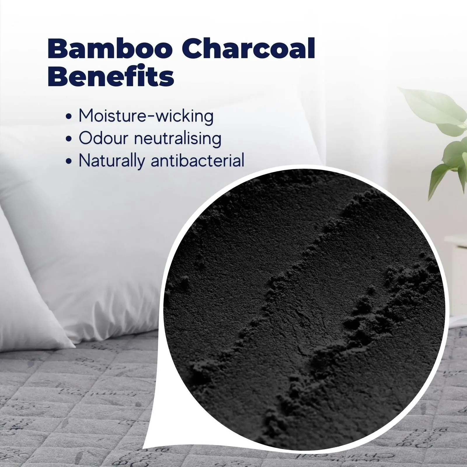 Dreamaker Bamboo Charcoal Quilted Electric Blanket Grey King Bed