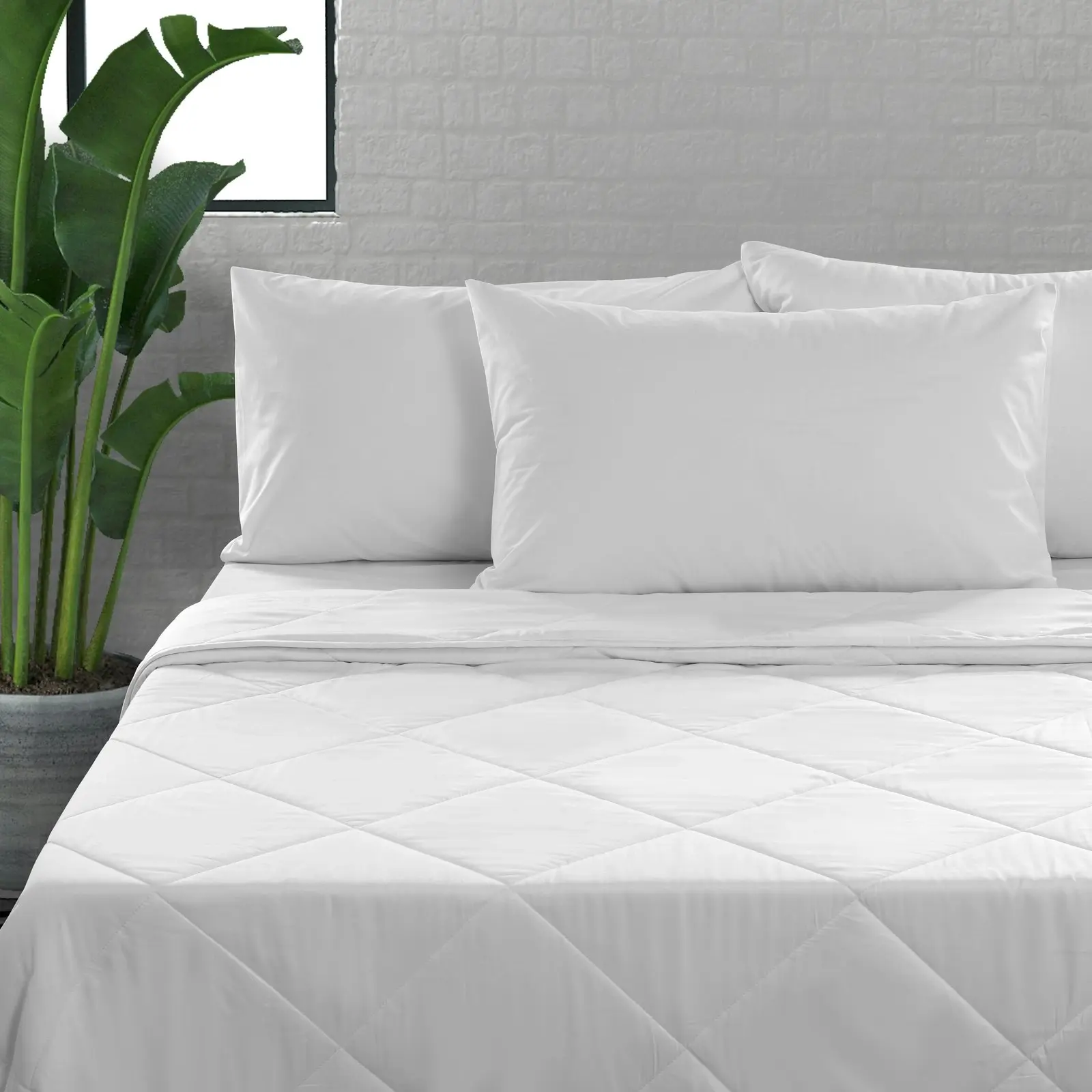 Natural Home Summer Bamboo Quilt 250gsm - White - Double Bed