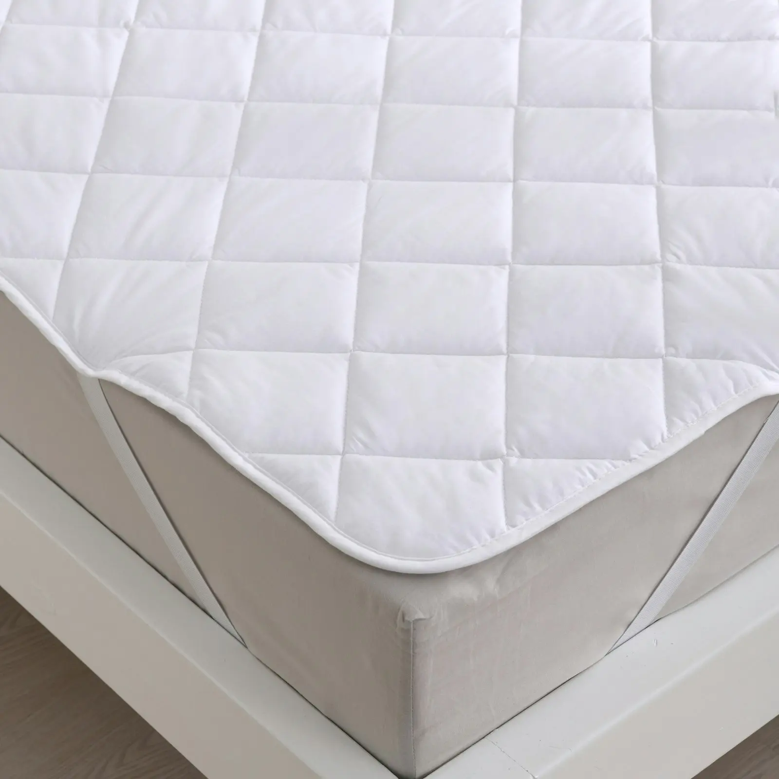 ESSN Commercial Cotton Cover Mattress Protector with Corner Straps Single Bed