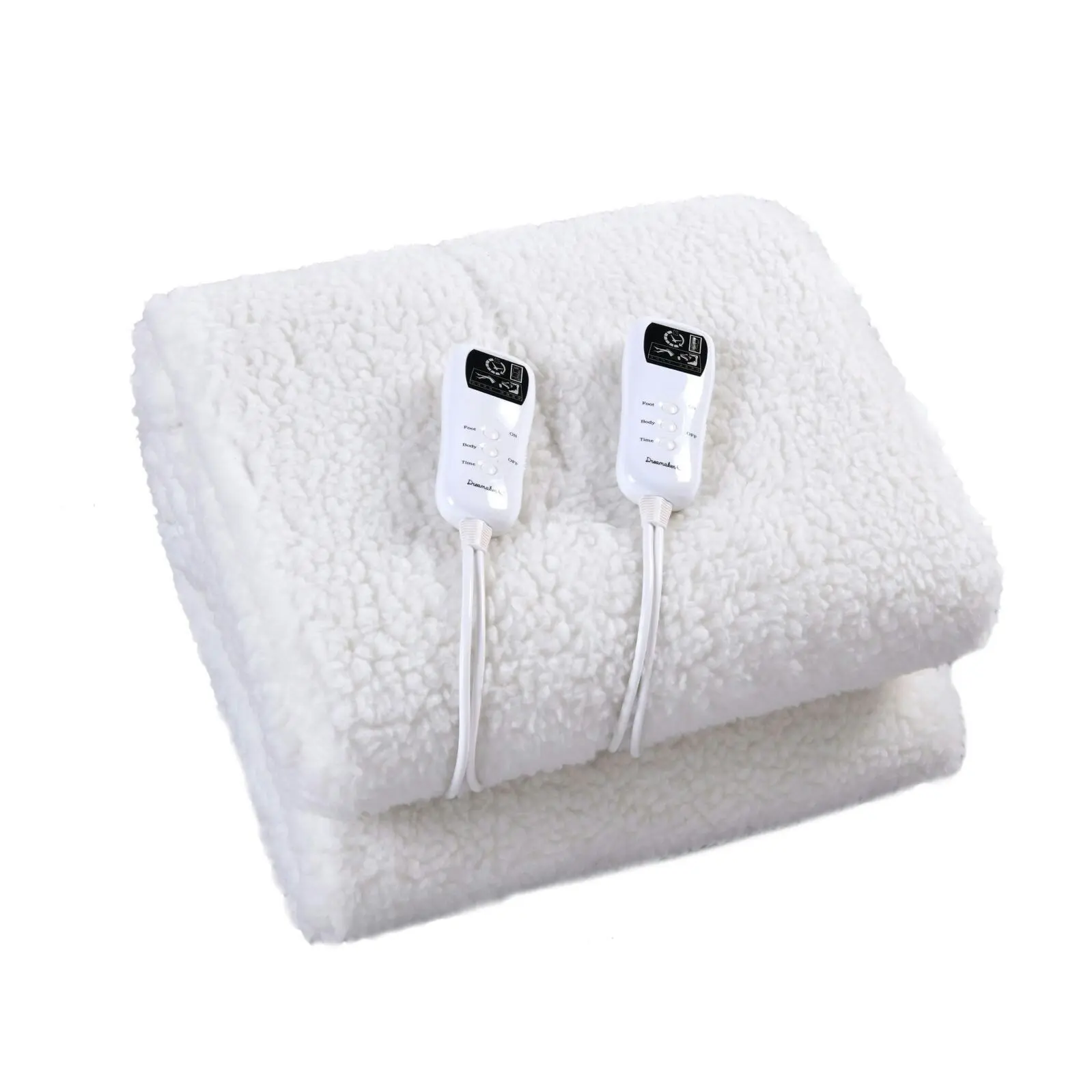 Dreamaker Multi-Zone Fleece Top Electric Blanket Beige Super King Bed