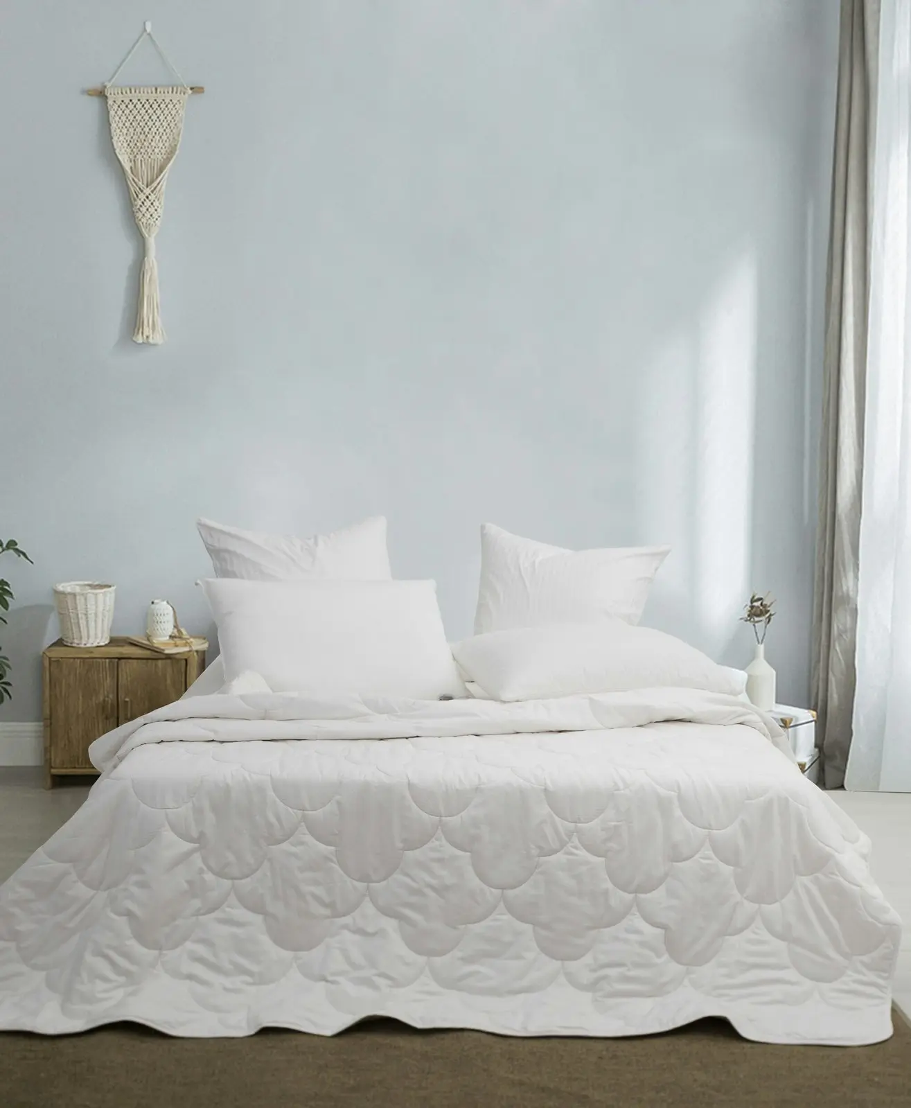 Natural Home Summer Cotton Quilt 250gsm - White - Single Bed