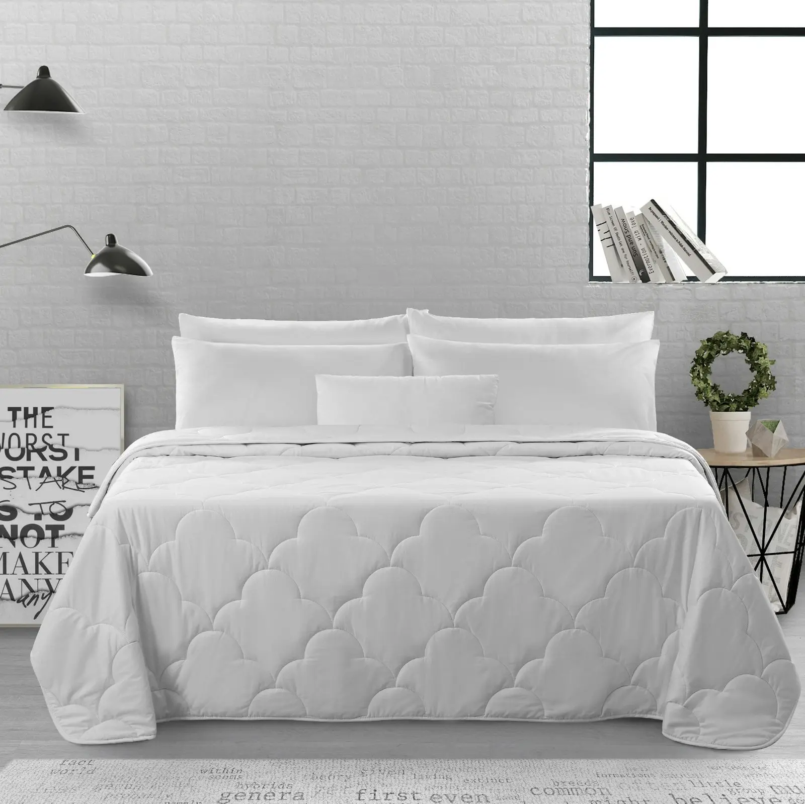 Natural Home Summer Cotton Quilt 250gsm - White - Single Bed