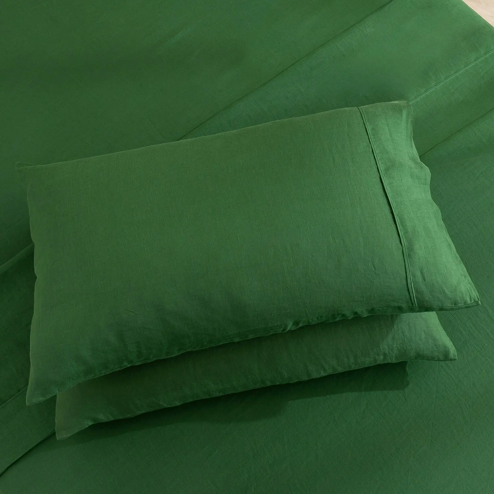 Natural Home 100% European Flax Linen Sheet Set - Olive - Single Bed