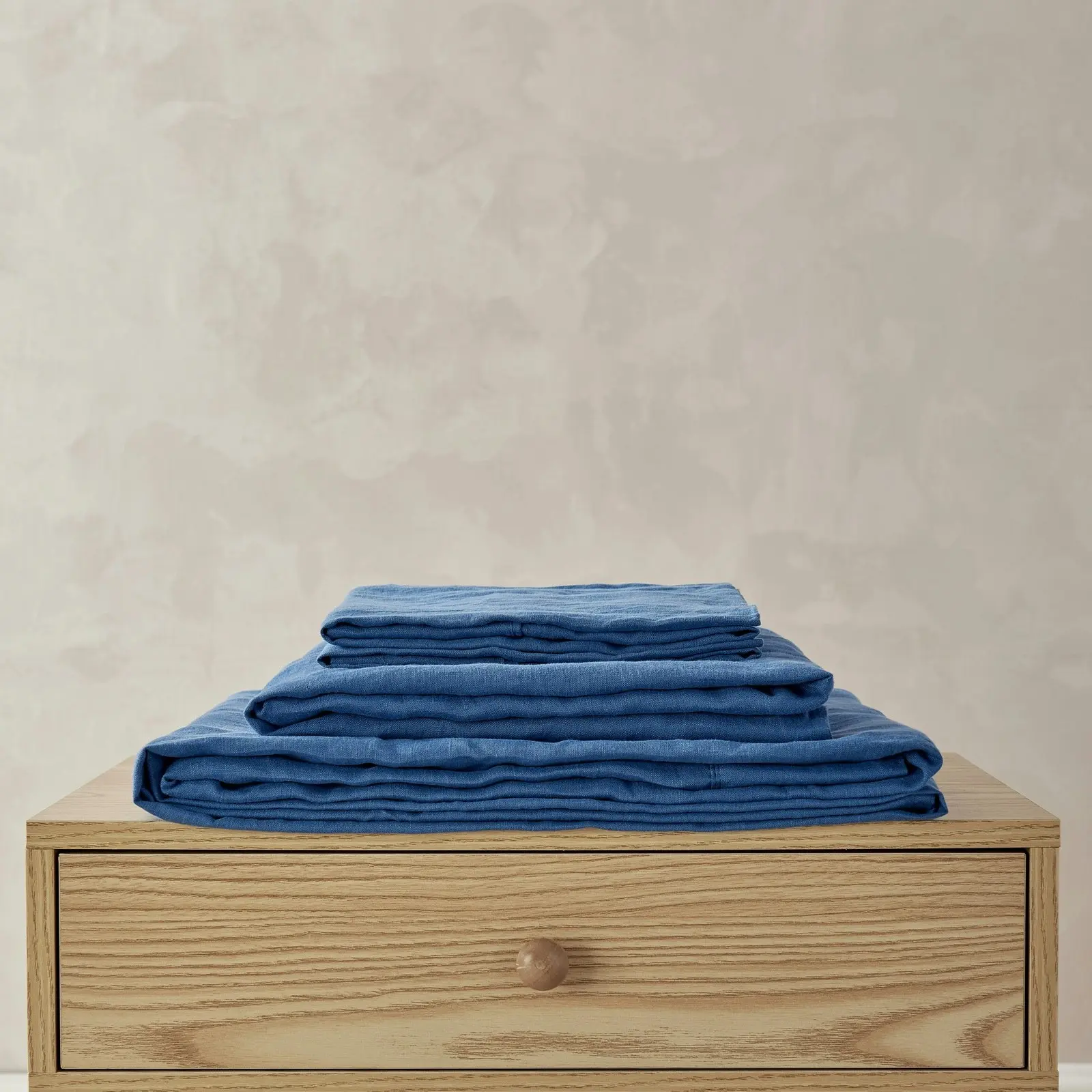 Natural Home 100% European Flax Linen Sheet Set - Deep Blue - Single Bed