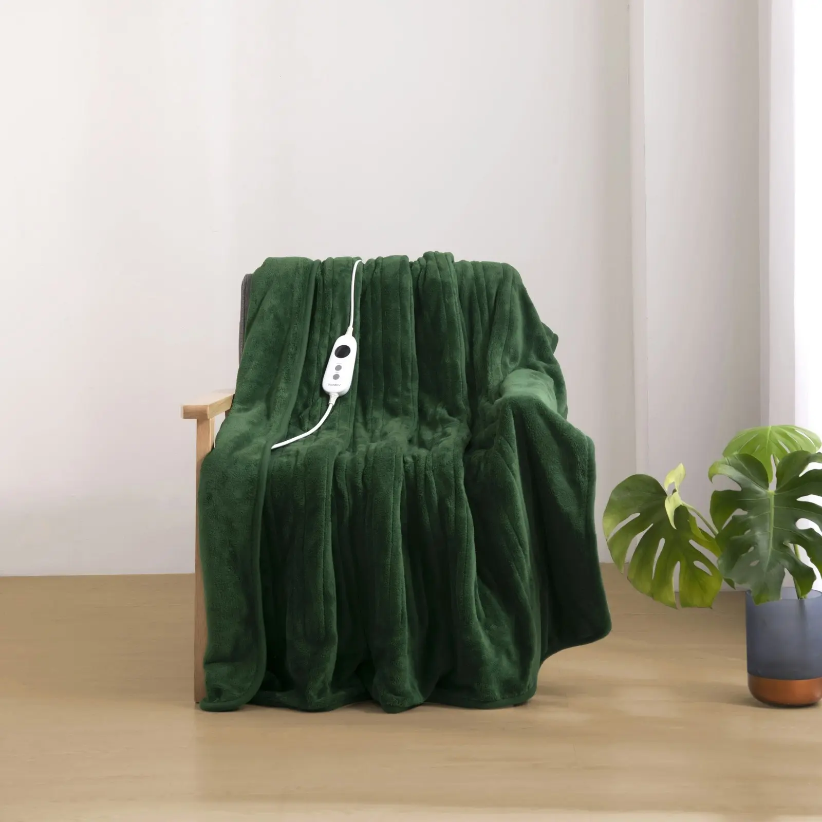 Dreamaker Coral Fleece Heated Throw Eden Green 160 x 120cm