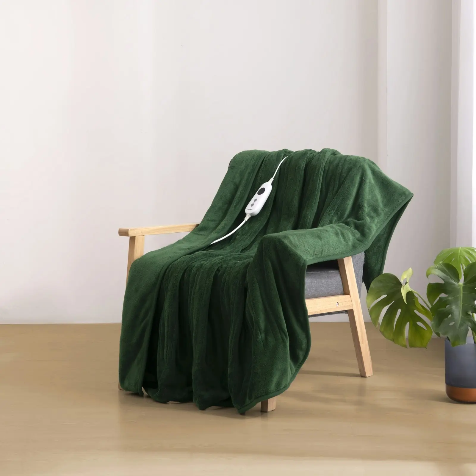 Dreamaker Coral Fleece Heated Throw Eden Green 160 x 120cm