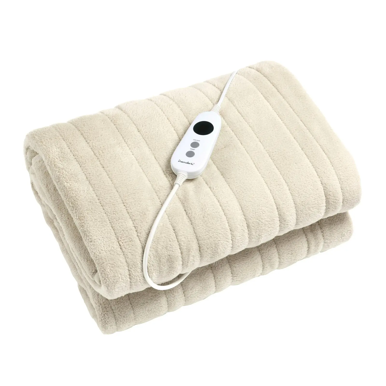 Dreamaker Coral Fleece Electric Heated Throw Blanket Cream 160 x 120cm