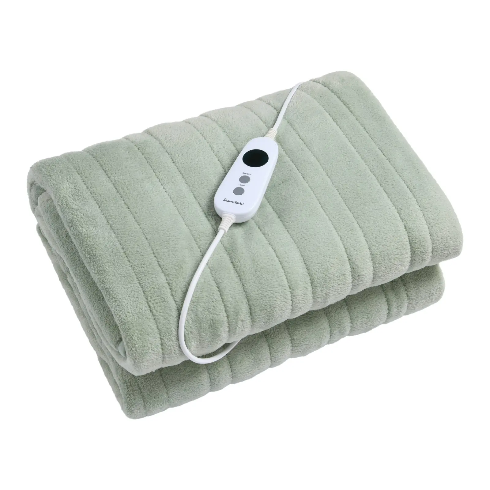 Dreamaker Coral Fleece Electric Heated Throw Blanket Sage 160 x 120cm