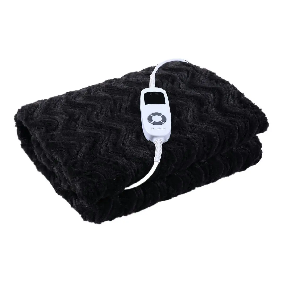 Dreamaker 500Gsm Faux Fur Heated Throw Charcoal 160x120cm