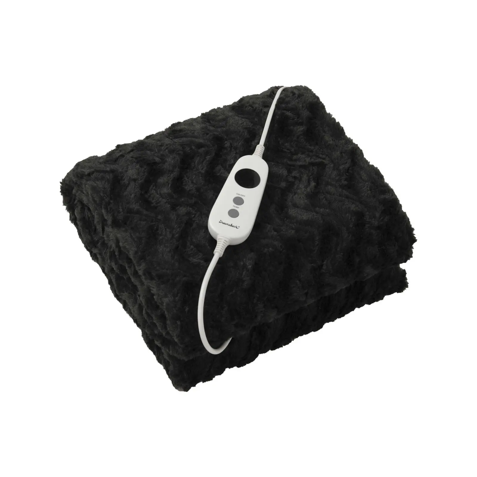 Dreamaker 500Gsm Faux Fur Heated Throw Charcoal 160x120cm