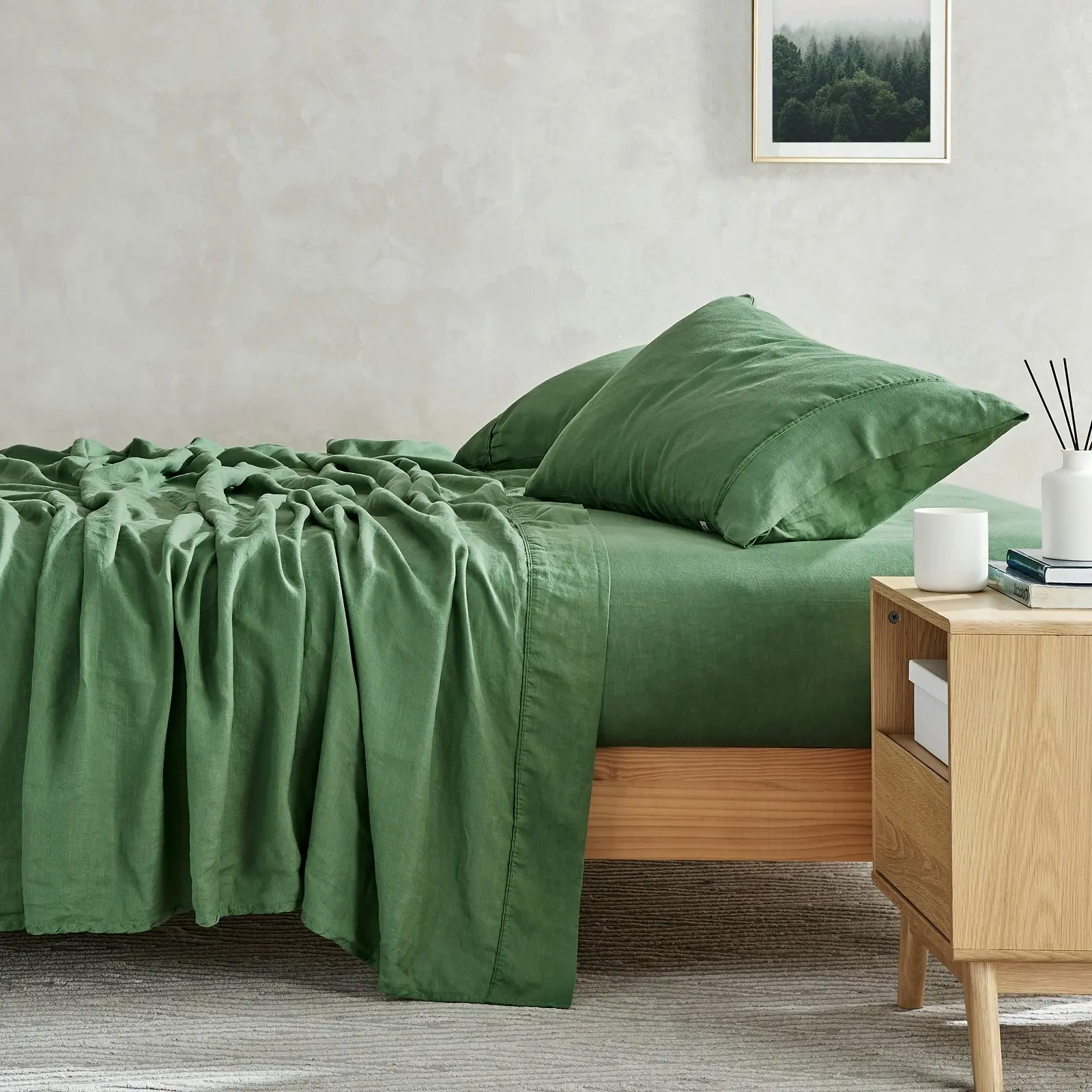 7007210 Natural Home Linen Sheet Set QB OLIVE