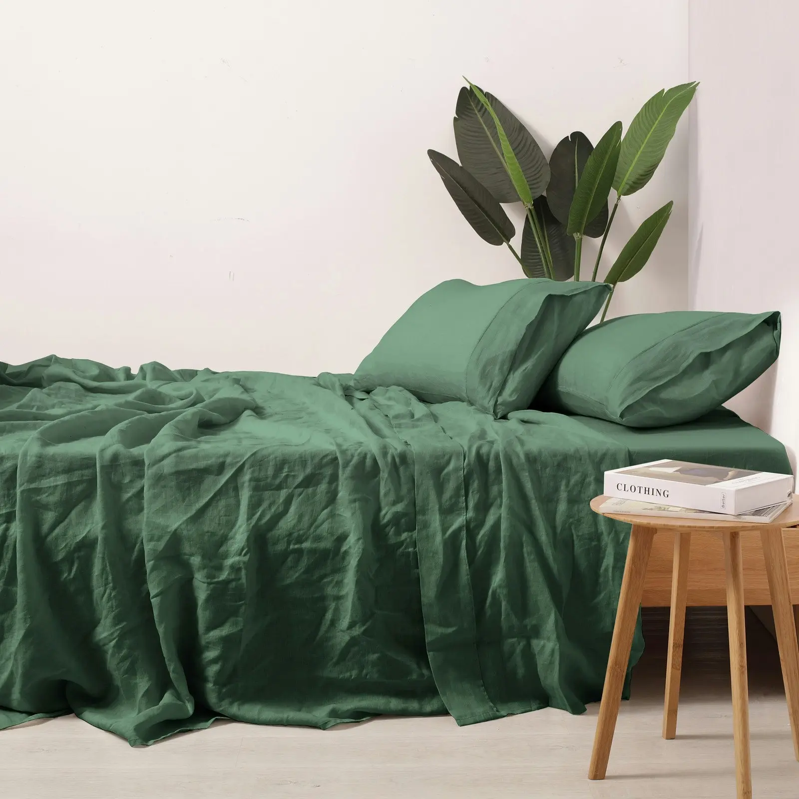 7007210 Natural Home Linen Sheet Set QB OLIVE