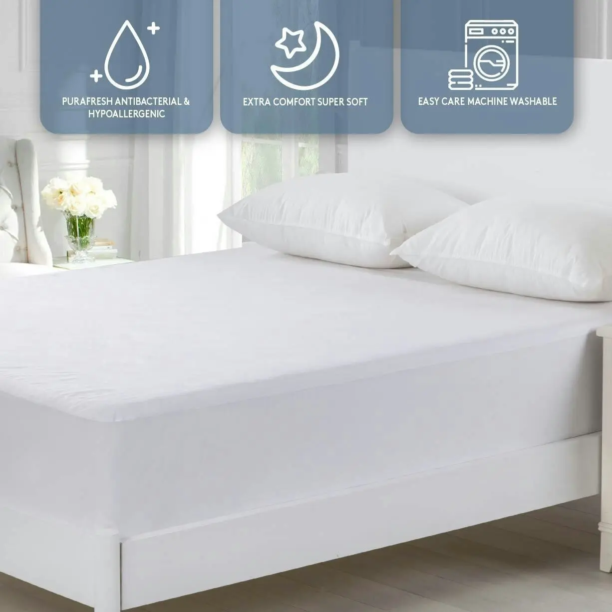 Dreamaker Cotton Terry Towelling Waterproof Mattress Protector Cot Boori