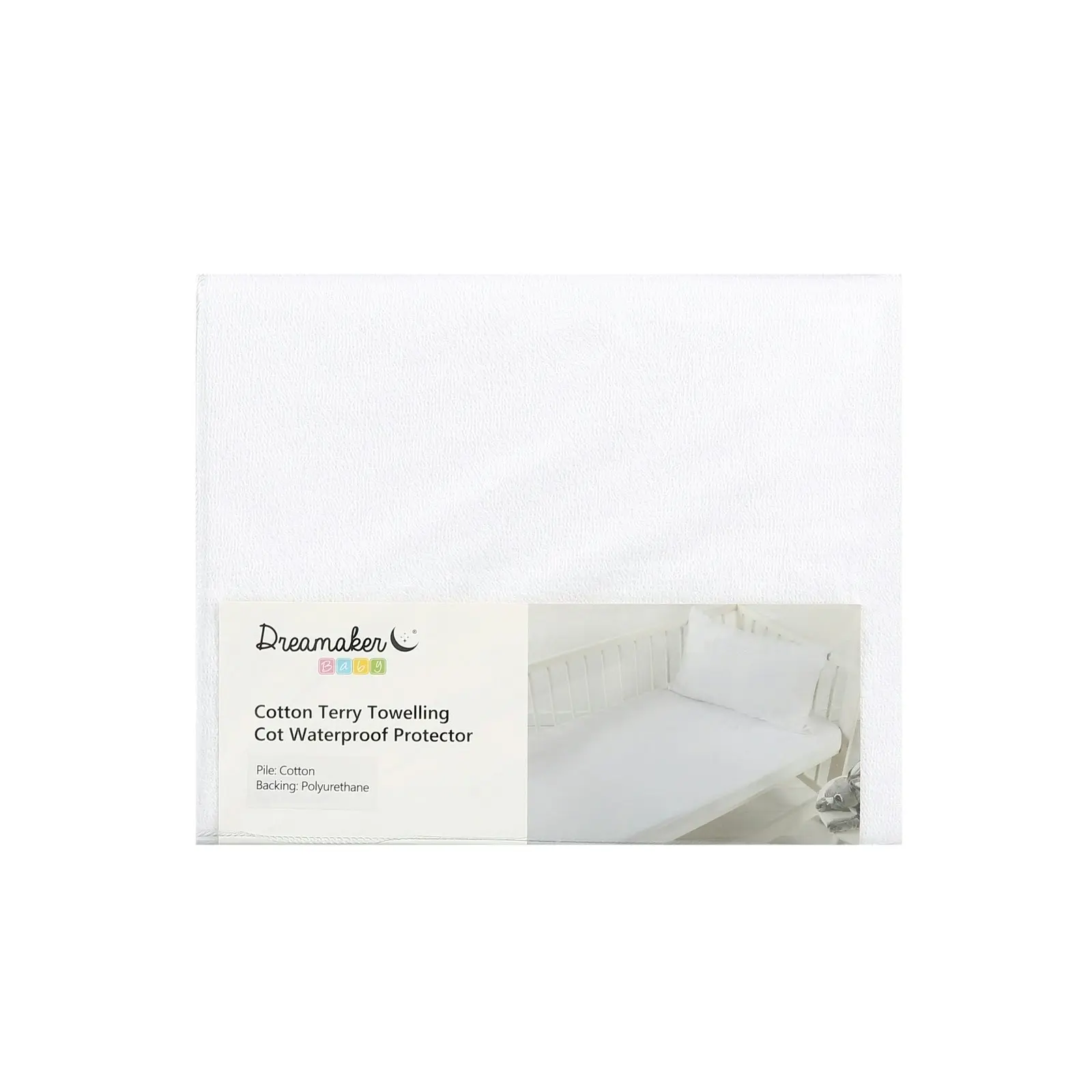 Dreamaker Cotton Terry Towelling Waterproof Cot Pillow Protector - 60 X 40 Cm  (2 Pack)