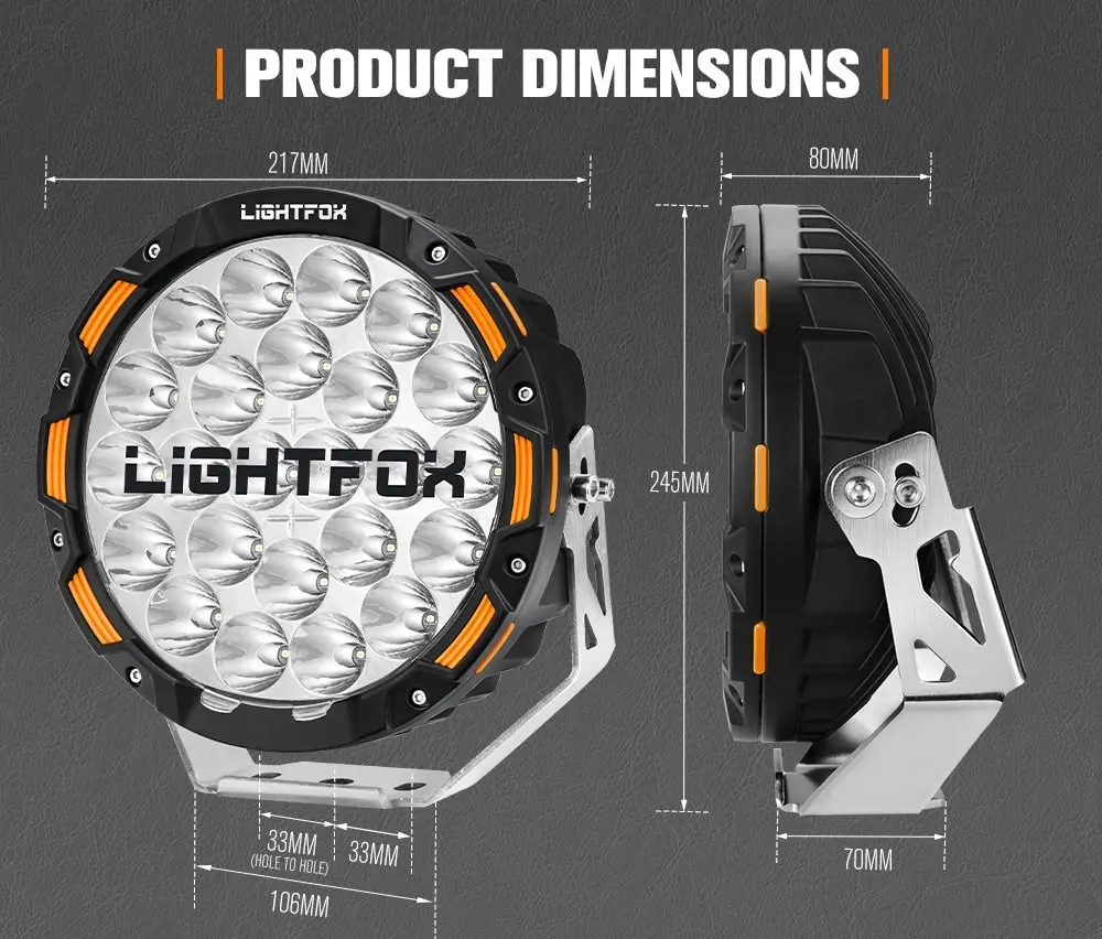 Iconic Series Pair 9inch Osram LED Driving Light 1Lux @1,150m 20,200Lumens