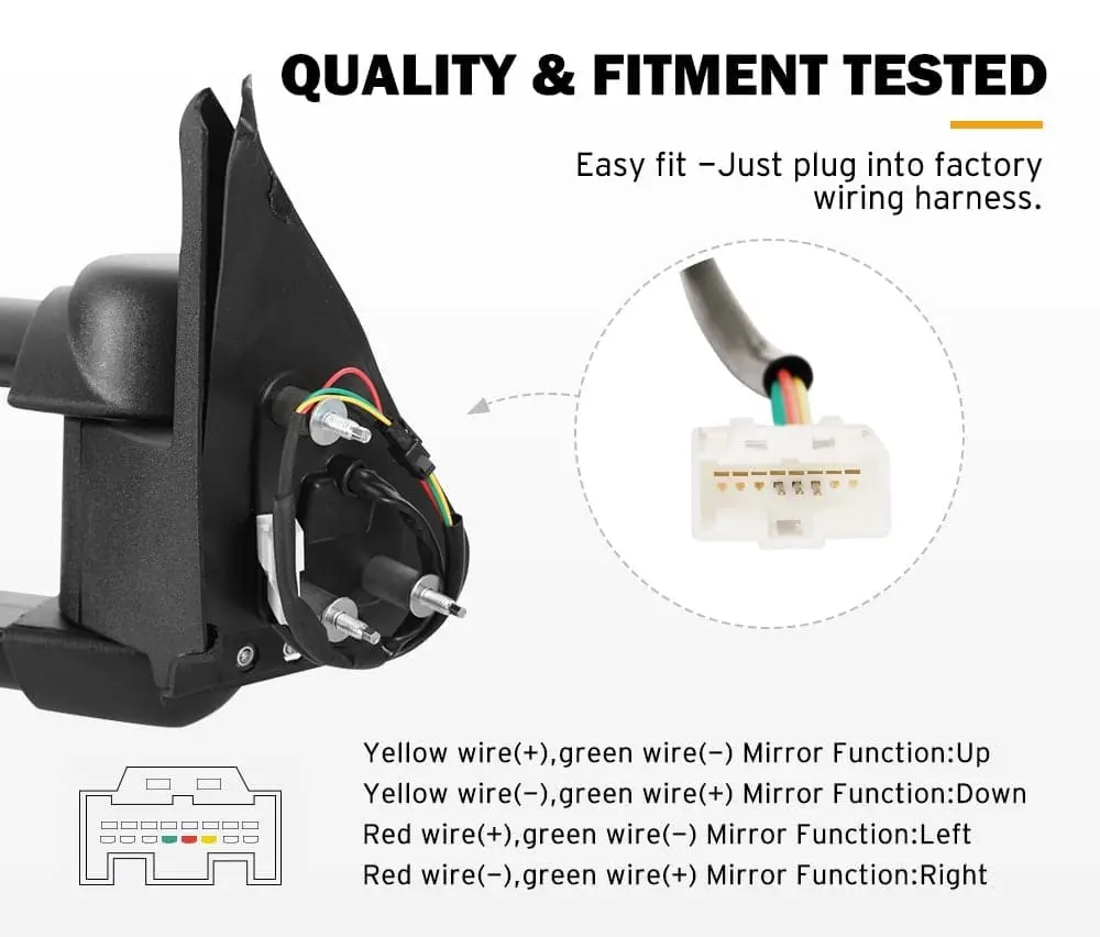 Pair Extendable Towing Mirrors for Nissan Patrol GU Y61 1997-2016