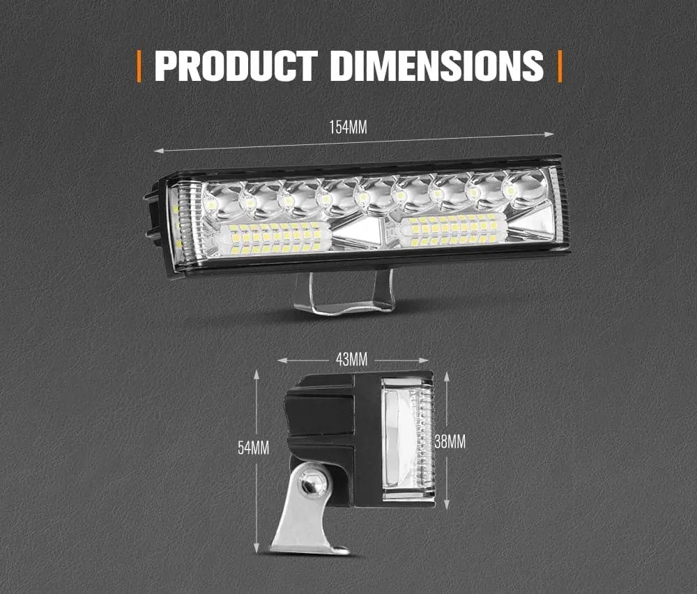 Pair 6inch Osram LED Work Lights 1Lux @ 300m 10,098 Lumens Side Shooter