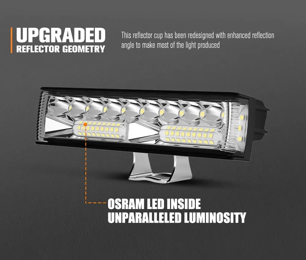 Pair 6inch Osram LED Work Lights 1Lux @ 300m 10,098 Lumens Side Shooter