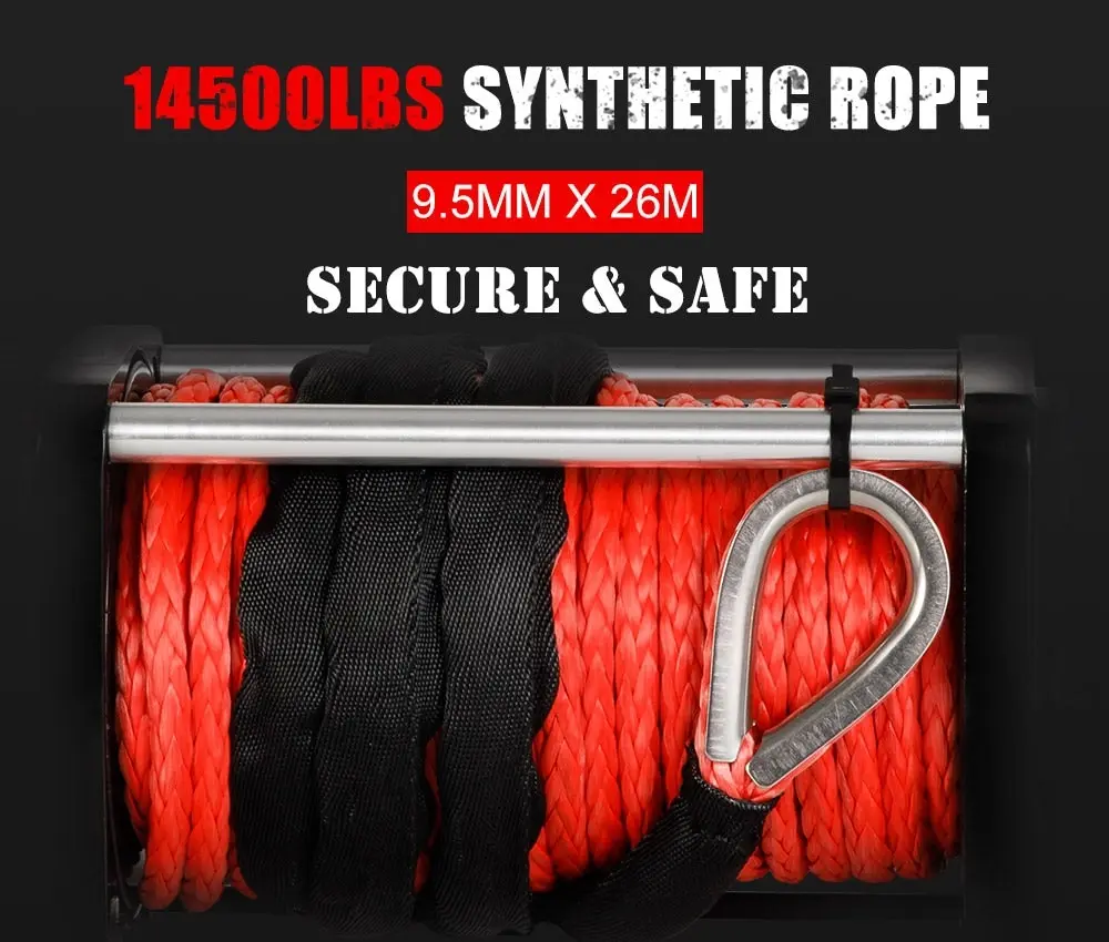 Wireless 14500LBS 12V  Electric Winch Synthetic Rope