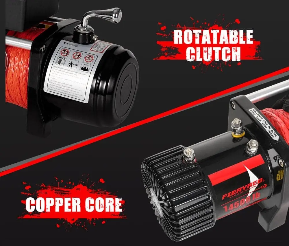 Wireless 14500LBS 12V  Electric Winch Synthetic Rope