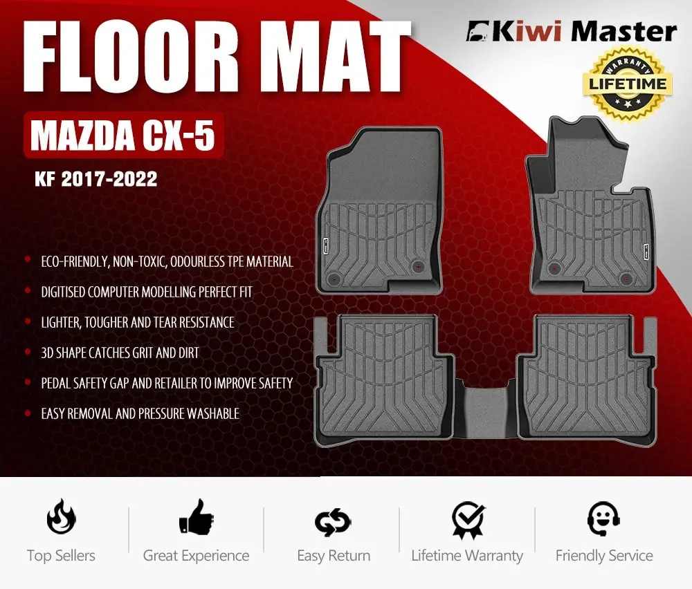 Kiwi Master 3D TPE Car Floor Mats Fit Mazda CX-5 KF 2017-2022