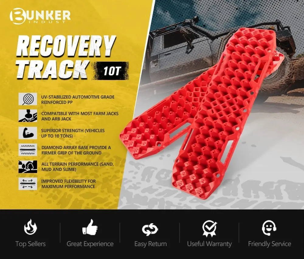 Pair Recovery Tracks Sand Track with Jack Base 10T Red