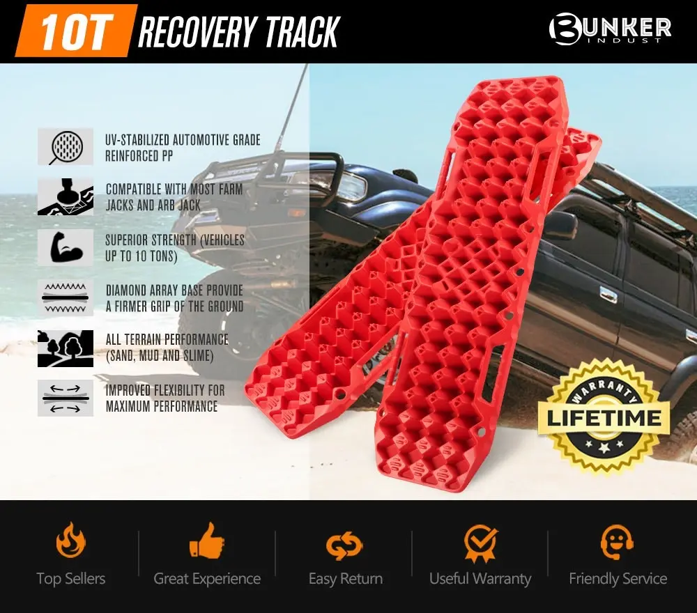 Pair Recovery Tracks Sand Track with Jack Base 10T Red