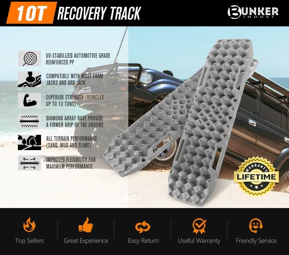 Pair Recovery Tracks Sand Track with Jack Base 10T Grey