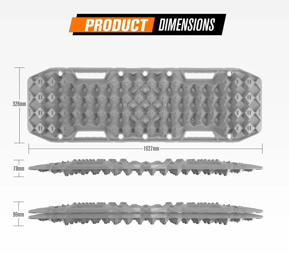 Pair Recovery Tracks Sand Track with Jack Base 10T Grey